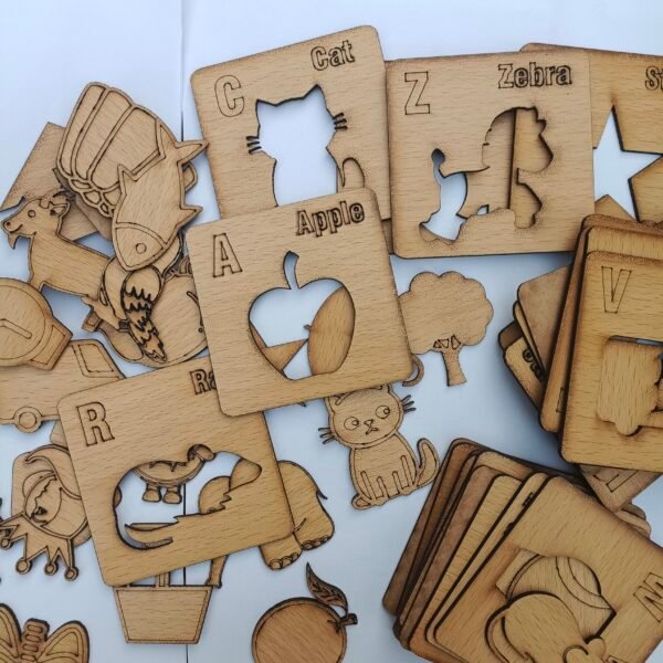 A to Z  Wooden Drawing Stencils.